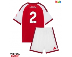 Arsenal William Saliba #2 Thuis tenue Kids 2026-27 Korte Mouw (+ Korte broeken)