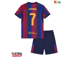 Barcelona Fermin Lopez #7 Thuis tenue Kids 2026-27 Korte Mouw (+ Korte broeken)
