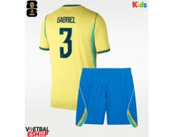 Brazilië Gabriel Magalhaes #3 Thuis tenue Kids WK 2026 Korte Mouw (+ Korte broeken)