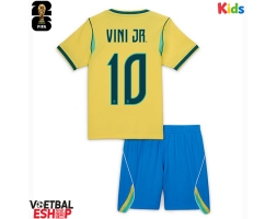Brazilië Vinicius Junior #10 Thuis tenue Kids WK 2026 Korte Mouw (+ Korte broeken)