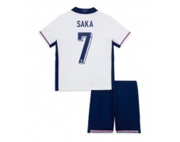 Engeland Bukayo Saka #7 Thuis tenue Kids EK 2024 Korte Mouw (+ Korte broeken)