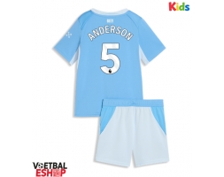 Manchester City Elliot Anderson #5 Thuis tenue Kids 2026-27 Korte Mouw (+ Korte broeken)