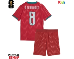 Portugal Bruno Fernandes #8 Thuis tenue Kids WK 2026 Korte Mouw (+ Korte broeken)