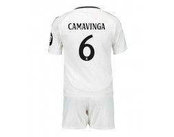 Real Madrid Eduardo Camavinga #6 Thuis tenue Kids 2024-25 Korte Mouw (+ Korte broeken)
