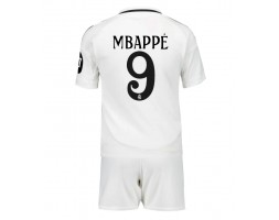 Real Madrid Kylian Mbappe #9 Thuis tenue Kids 2024-25 Korte Mouw (+ Korte broeken)