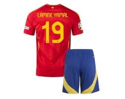 Spanje Lamine Yamal #19 Thuis tenue Kids EK 2024 Korte Mouw (+ Korte broeken)