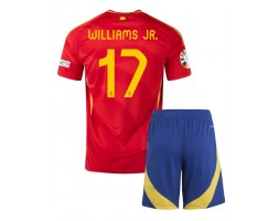 Spanje Nico Williams #17 Thuis tenue Kids EK 2024 Korte Mouw (+ Korte broeken)