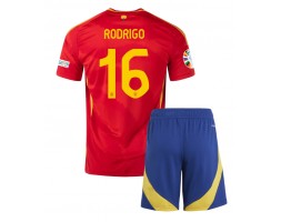 Spanje Rodri Hernandez #16 Thuis tenue Kids EK 2024 Korte Mouw (+ Korte broeken)