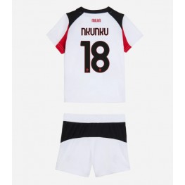 AC Milan Christopher Nkunku #18 Uit tenue Kids 2025-26 Korte Mouw (+ Korte broeken)