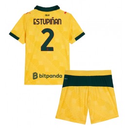 AC Milan Pervis Estupinan #2 Derde tenue Kids 2025-26 Korte Mouw (+ Korte broeken)