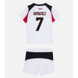 AC Milan Santiago Gimenez #7 Uit tenue Kids 2025-26 Korte Mouw (+ Korte broeken)