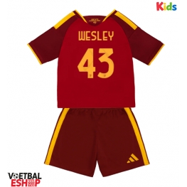 AS Roma Wesley Franca #43 Thuis tenue Kids 2026-27 Korte Mouw (+ Korte broeken)