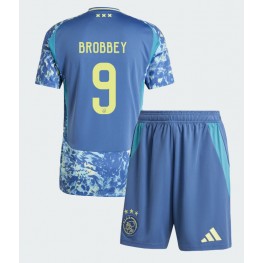 Ajax Brian Brobbey #9 Uit tenue Kids 2024-25 Korte Mouw (+ Korte broeken)