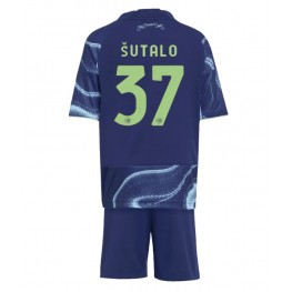 Ajax Josip Sutalo #37 Uit tenue Kids 2025-26 Korte Mouw (+ Korte broeken)