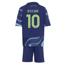 Ajax Oscar Gloukh #10 Uit tenue Kids 2025-26 Korte Mouw (+ Korte broeken)