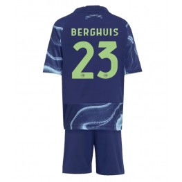 Ajax Steven Berghuis #23 Uit tenue Kids 2025-26 Korte Mouw (+ Korte broeken)