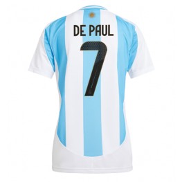 Argentinië Rodrigo De Paul #7 Thuis tenue Dames Copa America 2024 Korte Mouw