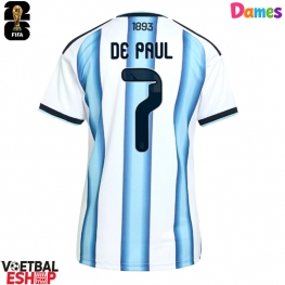 Argentinië Rodrigo De Paul #7 Thuis tenue Dames WK 2026 Korte Mouw
