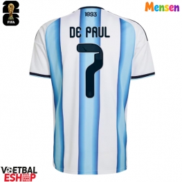 Argentinië Rodrigo De Paul #7 Thuis tenue WK 2026 Korte Mouw