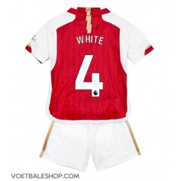 Arsenal Benjamin White #4 Thuis tenue Kids 2023-24 Korte Mouw (+ Korte broeken)