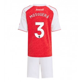 Arsenal Cristhian Mosquera #3 Thuis tenue Kids 2025-26 Korte Mouw (+ Korte broeken)