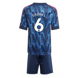 Arsenal Gabriel Magalhaes #6 Uit tenue Kids 2025-26 Korte Mouw (+ Korte broeken)