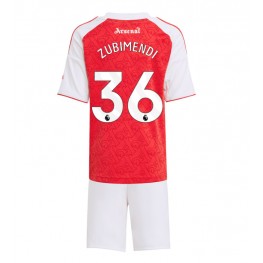 Arsenal Martin Zubimendi #36 Thuis tenue Kids 2025-26 Korte Mouw (+ Korte broeken)