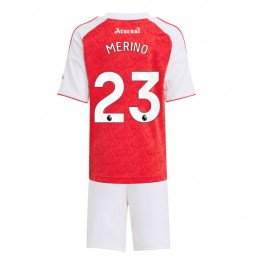 Arsenal Mikel Merino #23 Thuis tenue Kids 2025-26 Korte Mouw (+ Korte broeken)
