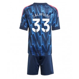Arsenal Riccardo Calafiori #33 Uit tenue Kids 2025-26 Korte Mouw (+ Korte broeken)