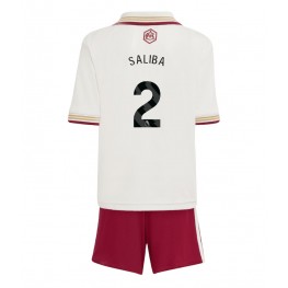 Arsenal William Saliba #2 Derde tenue Kids 2025-26 Korte Mouw (+ Korte broeken)