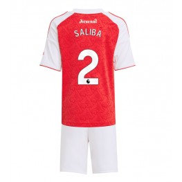 Arsenal William Saliba #2 Thuis tenue Kids 2025-26 Korte Mouw (+ Korte broeken)