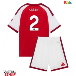 Arsenal William Saliba #2 Thuis tenue Kids 2026-27 Korte Mouw (+ Korte broeken)