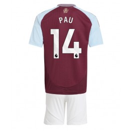 Aston Villa Pau Torres #14 Thuis tenue Kids 2024-25 Korte Mouw (+ Korte broeken)