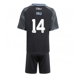 Aston Villa Pau Torres #14 Uit tenue Kids 2025-26 Korte Mouw (+ Korte broeken)