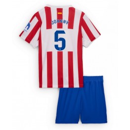 Atletico Madrid Johnny Cardoso #5 Thuis tenue Kids 2025-26 Korte Mouw (+ Korte broeken)