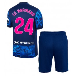 Atletico Madrid Robin Le Normand #24 Derde tenue Kids 2024-25 Korte Mouw (+ Korte broeken)