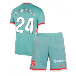 Atletico Madrid Robin Le Normand #24 Uit tenue Kids 2024-25 Korte Mouw (+ Korte broeken)