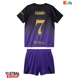 Barcelona Fermin Lopez #7 Uit tenue Kids 2026-27 Korte Mouw (+ Korte broeken)