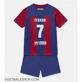 Barcelona Ferran Torres #7 Thuis tenue Kids 2023-24 Korte Mouw (+ Korte broeken)