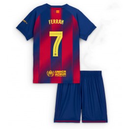 Barcelona Ferran Torres #7 Thuis tenue Kids 2025-26 Korte Mouw (+ Korte broeken)