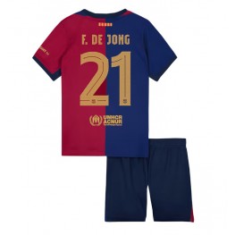 Barcelona Frenkie de Jong #21 Thuis tenue Kids 2024-25 Korte Mouw (+ Korte broeken)