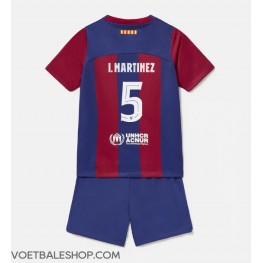 Barcelona Inigo Martinez #5 Thuis tenue Kids 2023-24 Korte Mouw (+ Korte broeken)