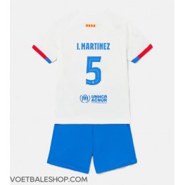 Barcelona Inigo Martinez #5 Uit tenue Kids 2023-24 Korte Mouw (+ Korte broeken)