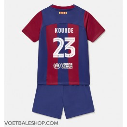 Barcelona Jules Kounde #23 Thuis tenue Kids 2023-24 Korte Mouw (+ Korte broeken)