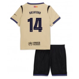Barcelona Marcus Rashford #14 Uit tenue Kids 2025-26 Korte Mouw (+ Korte broeken)