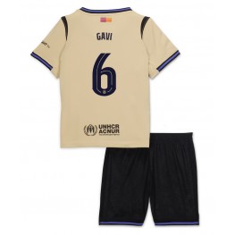 Barcelona Paez Gavi #6 Uit tenue Kids 2025-26 Korte Mouw (+ Korte broeken)