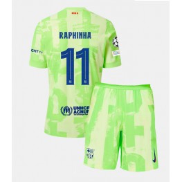 Barcelona Raphinha Belloli #11 Derde tenue Kids 2024-25 Korte Mouw (+ Korte broeken)