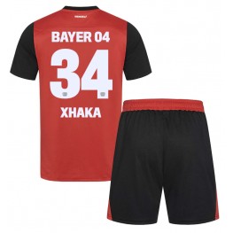 Bayer Leverkusen Granit Xhaka #34 Thuis tenue Kids 2024-25 Korte Mouw (+ Korte broeken)