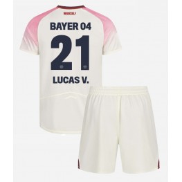 Bayer Leverkusen Lucas Vazquez #21 Uit tenue Kids 2025-26 Korte Mouw (+ Korte broeken)