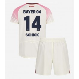 Bayer Leverkusen Patrik Schick #14 Uit tenue Kids 2025-26 Korte Mouw (+ Korte broeken)